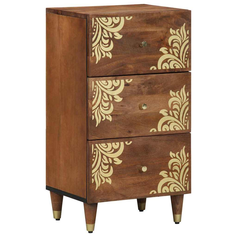 vidaXL Széf fiókkal polcokkal Barna 40 x 33.5 x 75 cm Tömör mangófa