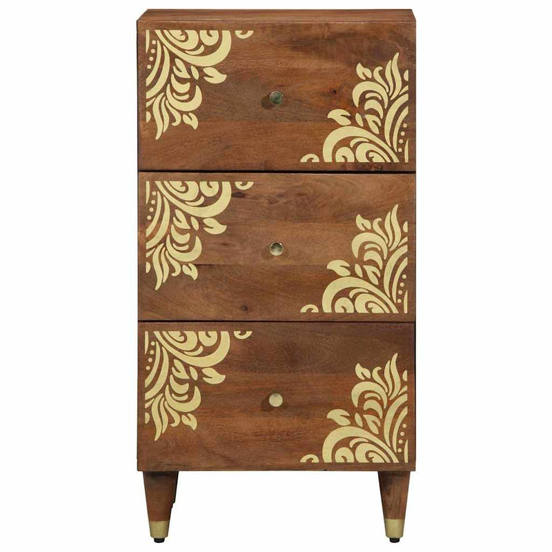 vidaXL Széf fiókkal polcokkal Barna 40 x 33.5 x 75 cm Tömör mangófa