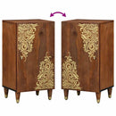 vidaXL Széf polcokkal tárolóval Barna 40 x 33 x 75 cm Tömör Mangófát