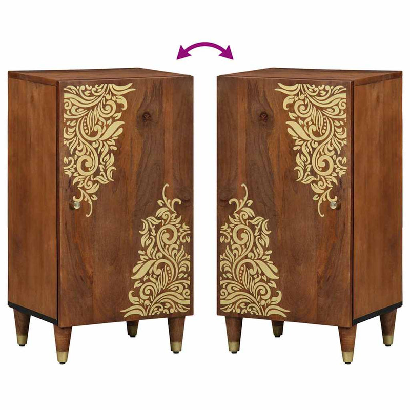 vidaXL Széf polcokkal tárolóval Barna 40 x 33 x 75 cm Tömör Mangófát