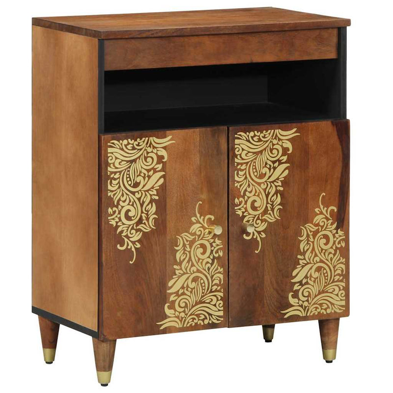 vidaXL Széf polcokkal tárolóval Barna 60 x 33.5 x 75 cm Tömör mangófa
