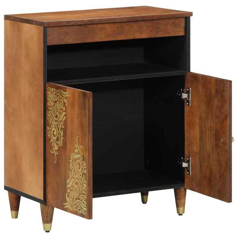 vidaXL Széf polcokkal tárolóval Barna 60 x 33.5 x 75 cm Tömör mangófa