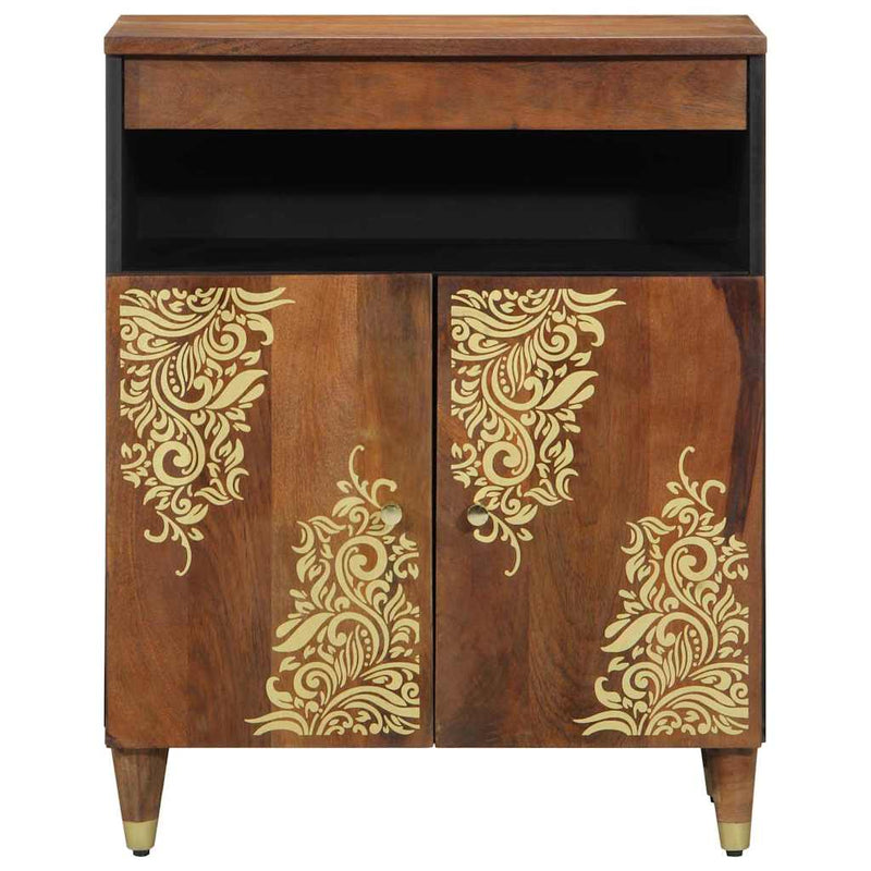 vidaXL Széf polcokkal tárolóval Barna 60 x 33.5 x 75 cm Tömör mangófa