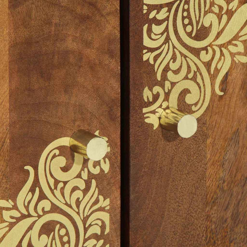 vidaXL Széf polcokkal tárolóval Barna 60 x 33 x 75 cm Tömör Mangófát