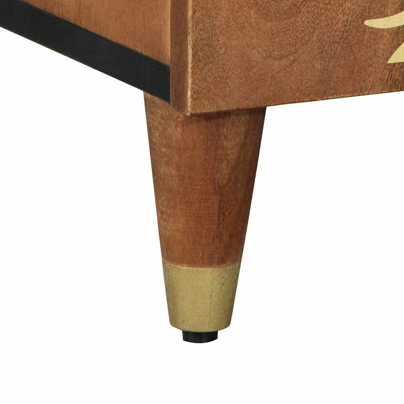 vidaXL Széf polcokkal tárolóval Barna 90 x 33 x 75 cm Tömör Mangófát