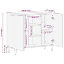 vidaXL Széf polcokkal tárolóval Barna 90 x 33 x 75 cm Tömör Mangófát