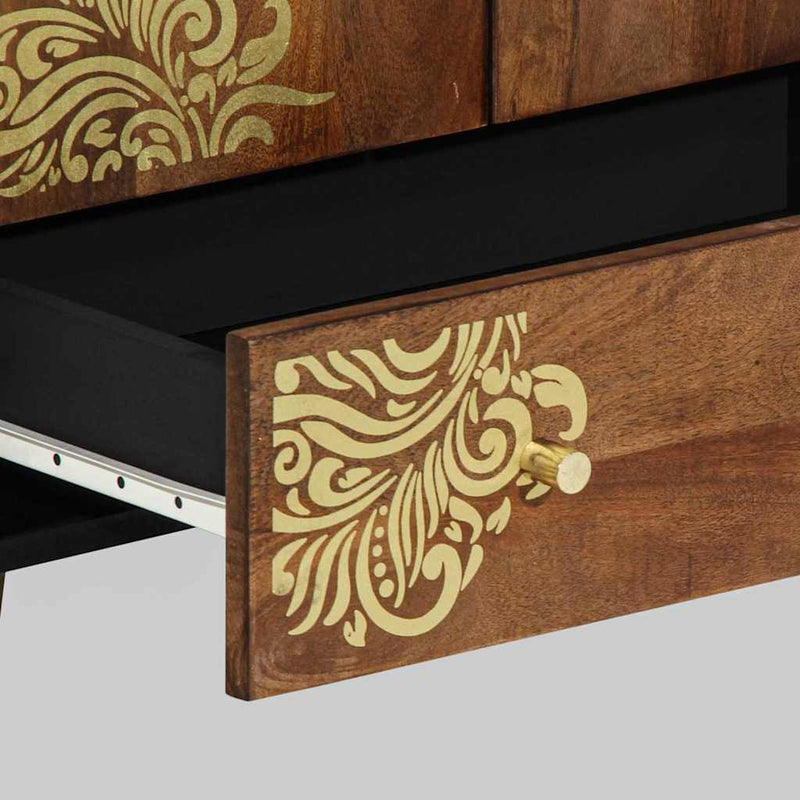 vidaXL Magasfiú polcokkal Barna 60 x 33.5 x 100 cm Tömör mangófa