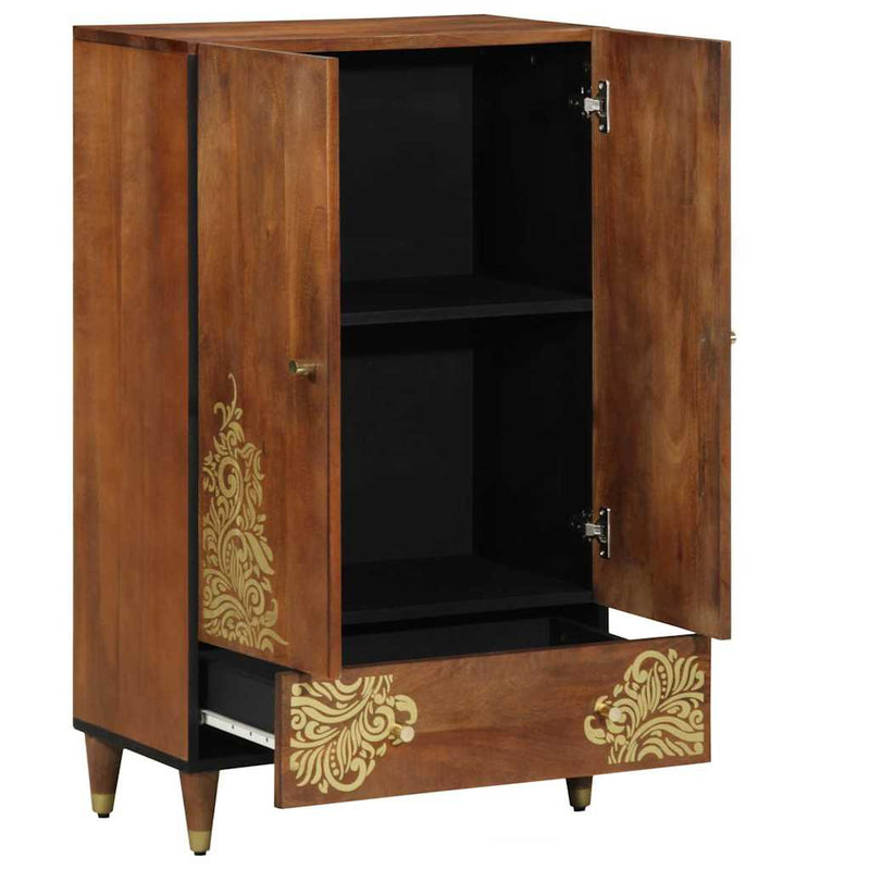 vidaXL Magasfiú polcokkal Barna 60 x 33.5 x 100 cm Tömör mangófa