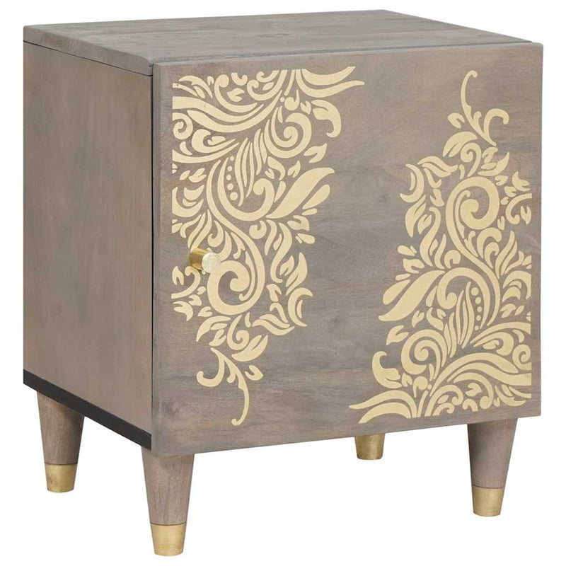 vidaXL Éjjeliszekrény 2 pcs Szürke 40 x 33 x 46 cm tömör mangófa
