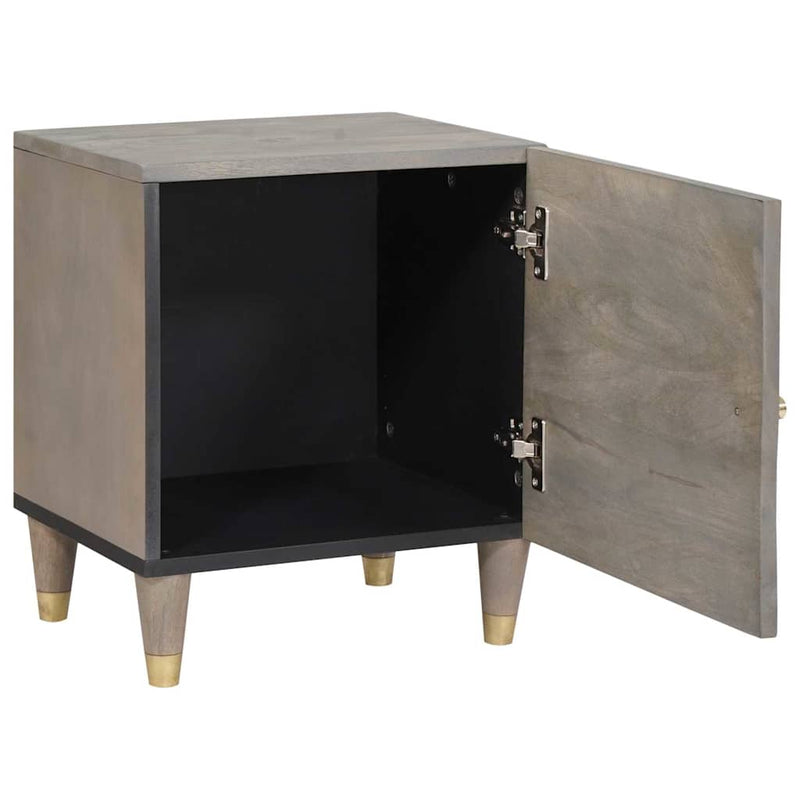 vidaXL Éjjeliszekrény 2 pcs Szürke 40 x 33 x 46 cm tömör mangófa