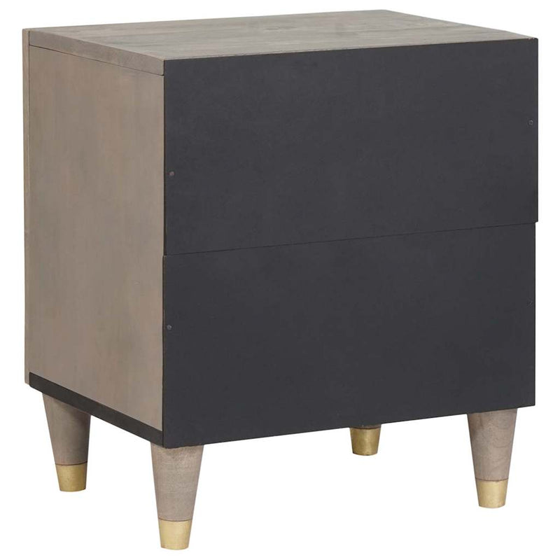 vidaXL Éjjeliszekrény 2 pcs Szürke 40 x 33 x 46 cm tömör mangófa