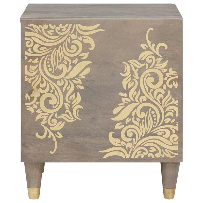 vidaXL Éjjeliszekrény 2 pcs Szürke 40 x 33 x 46 cm tömör mangófa