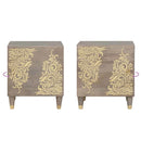 vidaXL Éjjeli szekrény ajtóval 2 pcs Szürke 40 x 33 x 46 cm