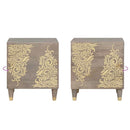 vidaXL Éjjeli szekrény ajtóval 2 pcs Szürke 40 x 33 x 46 cm