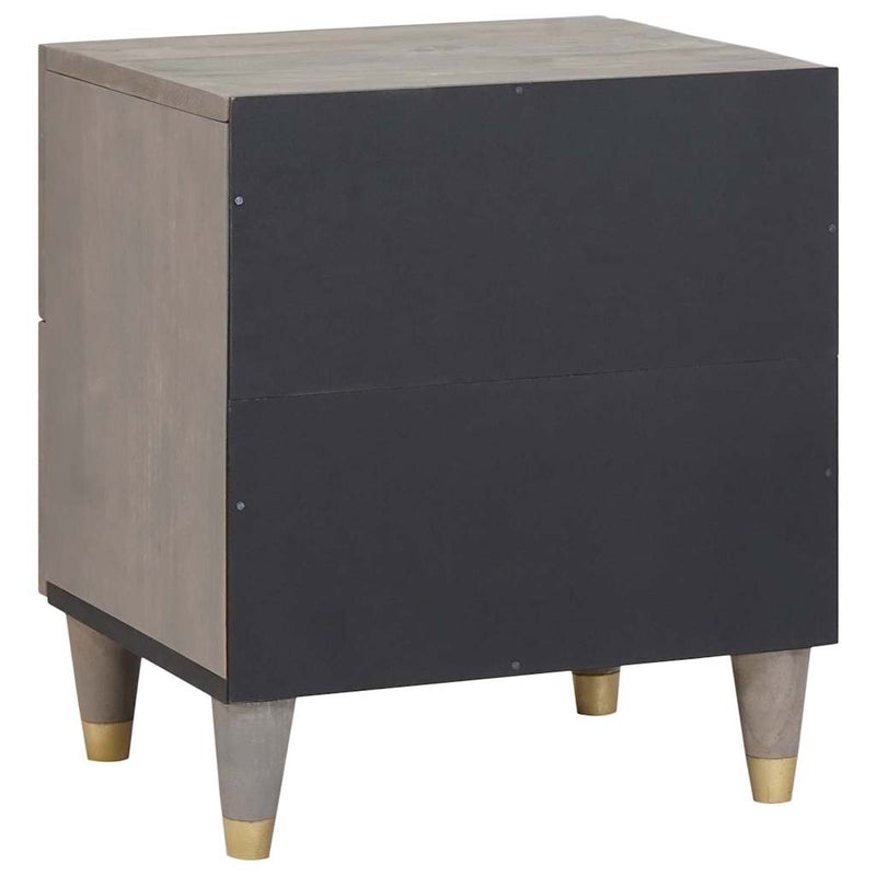 vidaXL Éjjeliszekrény 2 pcs Szürke 40 x 33 x 46 cm tömör mangófa