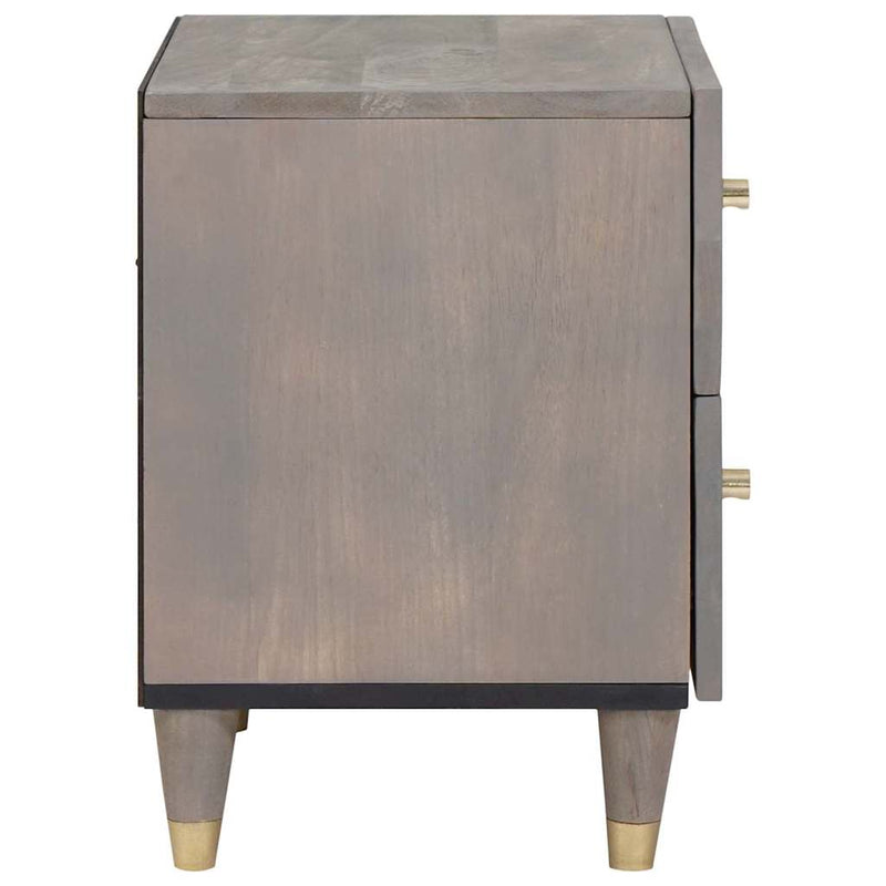 vidaXL Éjjeliszekrény 2 pcs Szürke 40 x 33 x 46 cm tömör mangófa