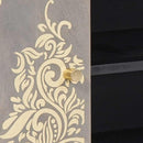 vidaXL TV szekrény polcokkal Szürke 105 x 33 x 46 cm Tömör Mangófát