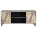 vidaXL TV szekrény polcokkal Szürke 105 x 33 x 46 cm Tömör Mangófát