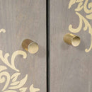 vidaXL Széf Szürke és Arany 60 x 33 x 75 cm Tömör Mangófát