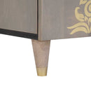 vidaXL Széf Szürke és Arany 60 x 33 x 75 cm Tömör Mangófát