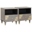 vidaXL Éjjeliszekrény 2 pcs Szürke 40 x 33 x 46 cm Tömör Mangófát