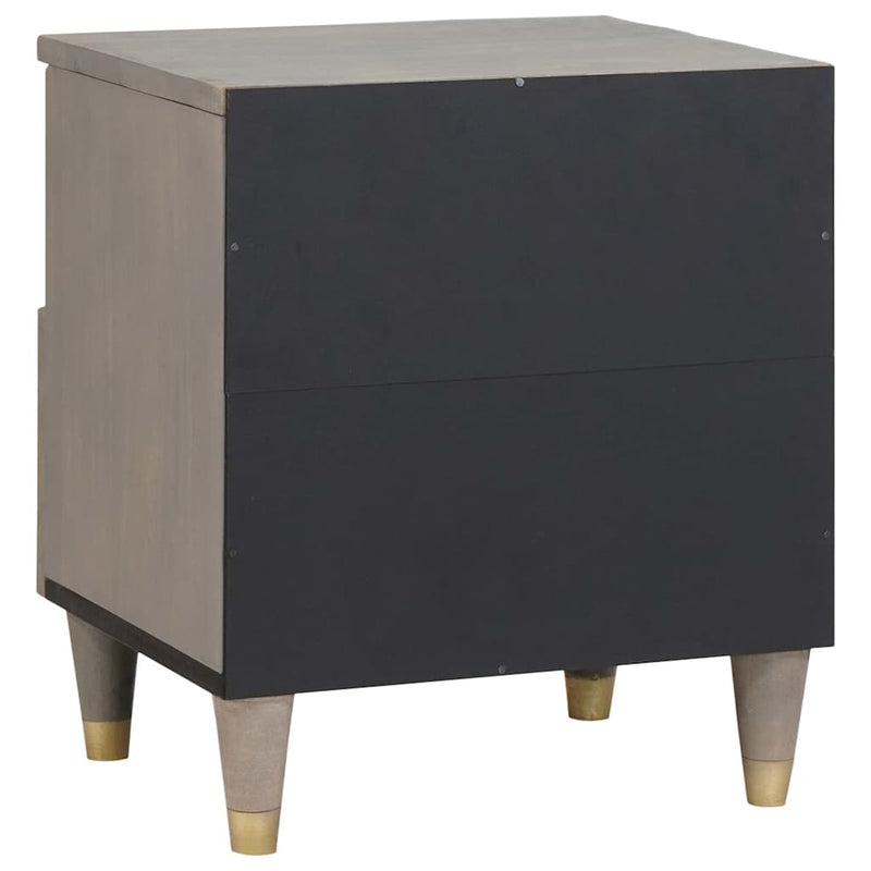 vidaXL Éjjeliszekrény 2 pcs Szürke 40 x 33 x 46 cm tömör mangófa