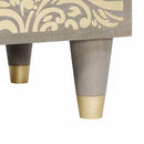 vidaXL Éjjeli szekrény ajtóval Szürke 50 x 33 x 60 cm Tömör Mangófát