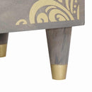 vidaXL Éjjeliszekrény fiókkal Szürke 50 x 33 x 62 cm Tömör Mangófát