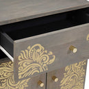 vidaXL Éjjeli szekrény ajtóval Szürke 50 x 33 x 60 cm Tömör Mangófát