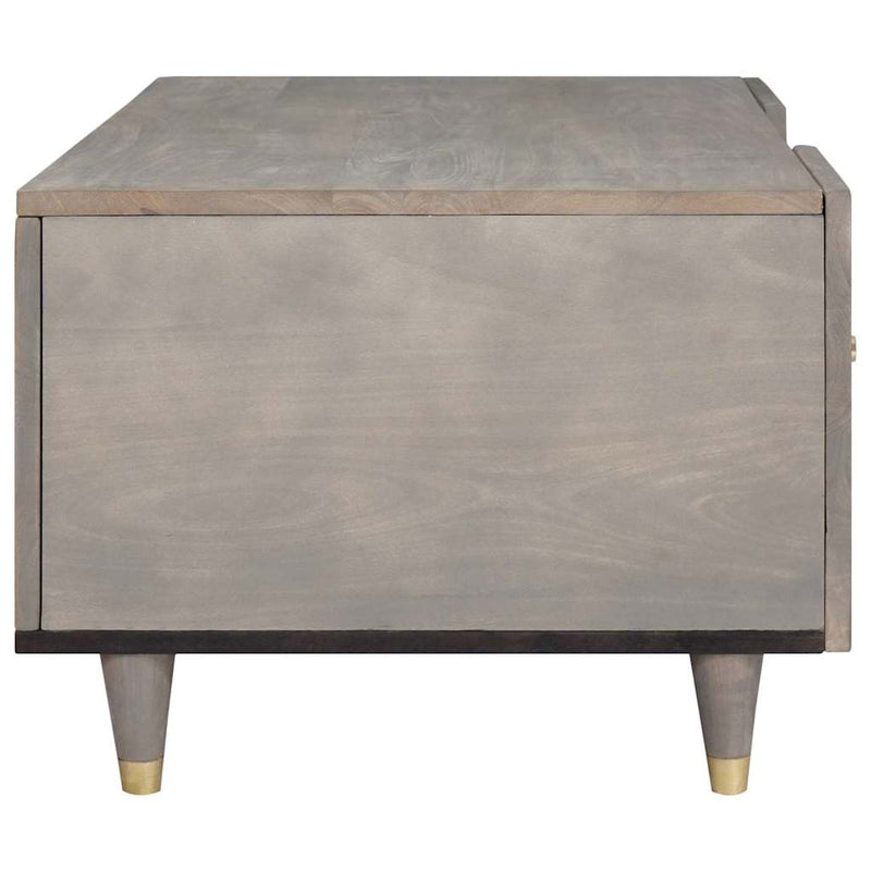 vidaXL Dohányzóasztal Szürke 100 x 54 x 40 cm tömör mangófa