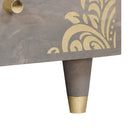 vidaXL Dohányzóasztal fiókkal Szürke 80 x 54 x 40 cm Tömör Mangófát