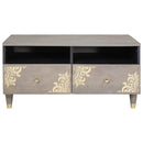 vidaXL Dohányzóasztal fiókkal Szürke 80 x 54 x 40 cm Tömör Mangófát