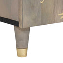 vidaXL TV szekrény fiókkal Szürke 105 x 33 x 46 cm Tömör Mangófát