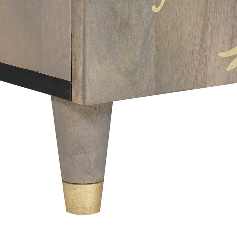 vidaXL TV szekrény fiókkal Szürke 105 x 33 x 46 cm Tömör Mangófát