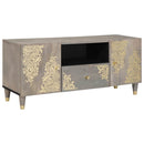 vidaXL TV szekrény fiókkal Szürke 105 x 33 x 46 cm Tömör Mangófát