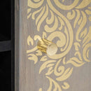 vidaXL TV szekrény polcokkal Szürke 80 x 33 x 46 cm Tömör Mangófát