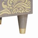 vidaXL TV szekrény polcokkal Szürke 80 x 33 x 46 cm Tömör Mangófát