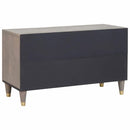 vidaXL TV szekrény polcokkal Szürke 80 x 33 x 46 cm Tömör Mangófát