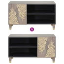 vidaXL TV szekrény polcokkal Szürke 80 x 33 x 46 cm Tömör Mangófát