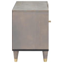 vidaXL TV szekrény polcokkal Szürke 80 x 33 x 46 cm Tömör Mangófát