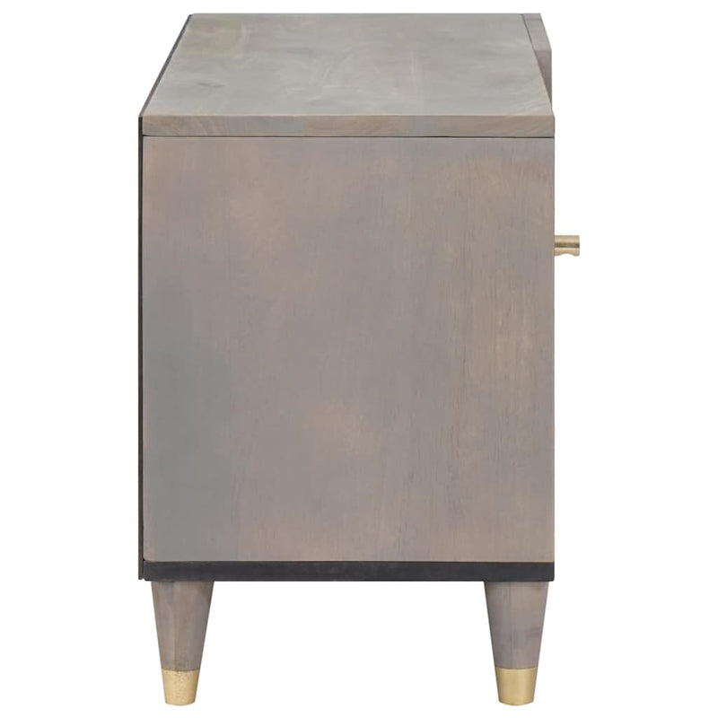 vidaXL TV szekrény polcokkal Szürke 80 x 33 x 46 cm Tömör Mangófát