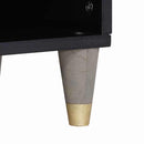 vidaXL TV szekrény fiókkal Szürke 100 x 33 x 46 cm Tömör Mangófát