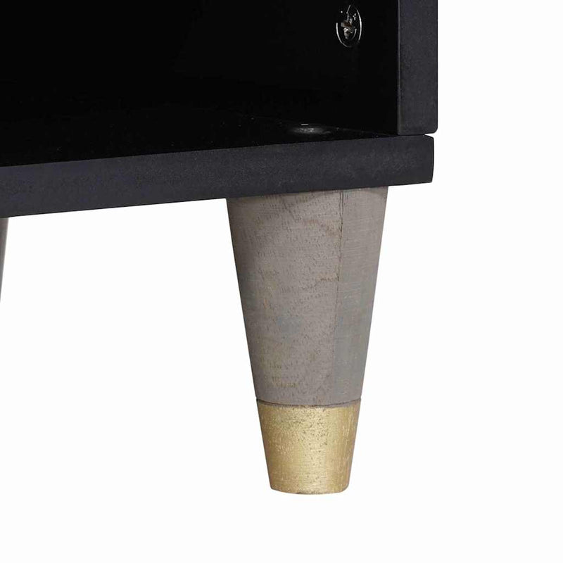 vidaXL TV szekrény fiókkal Szürke 100 x 33 x 46 cm Tömör Mangófát