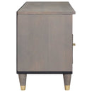 vidaXL TV szekrény fiókkal Szürke 100 x 33 x 46 cm Tömör Mangófát