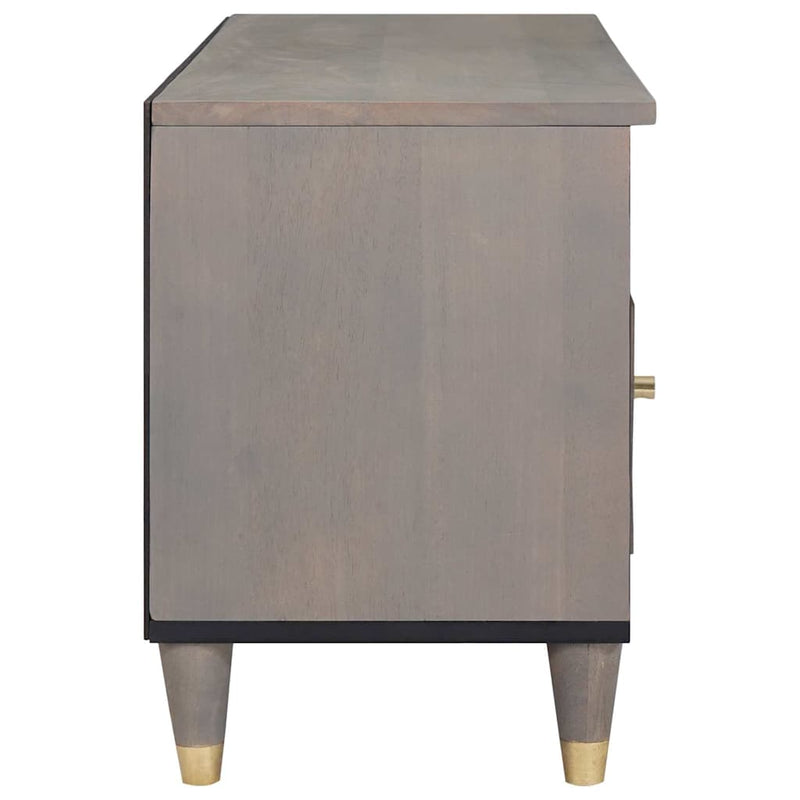 vidaXL TV szekrény fiókkal Szürke 100 x 33 x 46 cm Tömör Mangófát