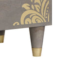 vidaXL TV szekrény fiókkal Szürke 80 x 33 x 46 cm Tömör Mangófát