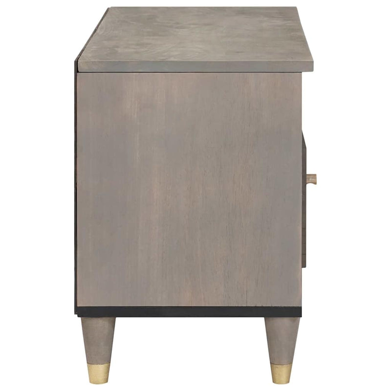 vidaXL TV szekrény fiókkal Szürke 80 x 33 x 46 cm Tömör Mangófát