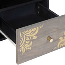 vidaXL TV szekrény fiókkal Szürke 100 x 33 x 46 cm Tömör Mangófát