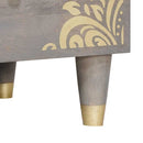 vidaXL TV szekrény fiókkal Szürke 100 x 33 x 46 cm Tömör Mangófát