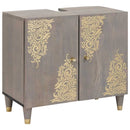 vidaXL Mosdókagyló szekrény Szürke 62 x 33 x 58 cm Tömör Mangófát